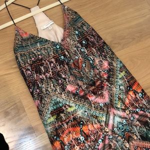 lavender brown multicolor dress